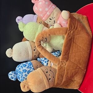 Created Minds Basket of Babies soft baby dolls set of six With Basket